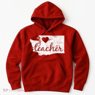 Teacher Red For Ed Washington Public Education Hoodie