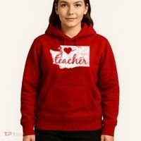 Teacher Red For Ed Washington Public Education Hoodie thumb 5