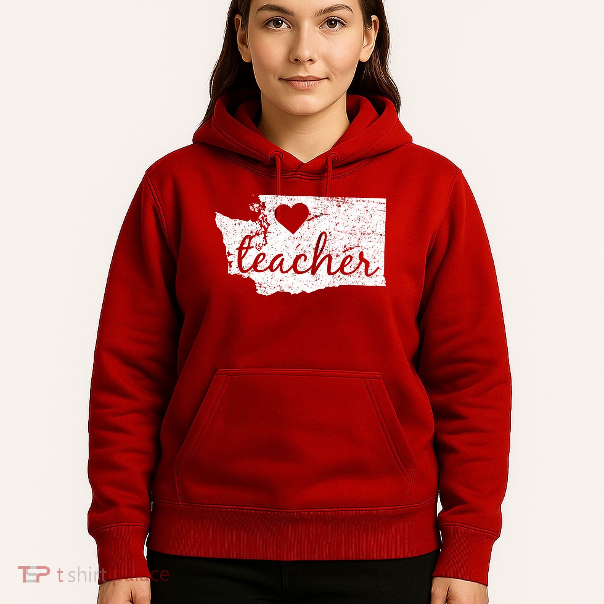 Teacher Red For Ed Washington Public Education Hoodie