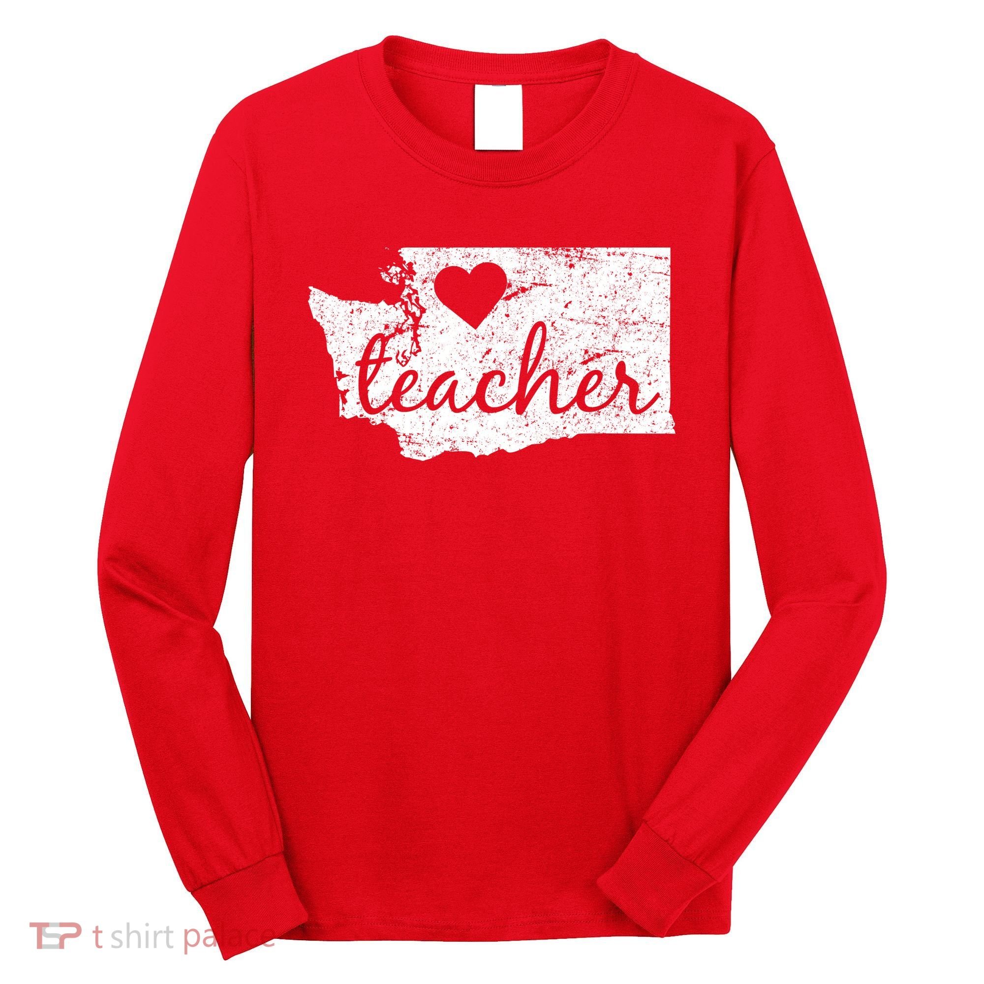 Teacher Red For Ed Washington Public Education Long Sleeve Shirt