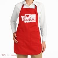 Teacher Red For Ed Washington Public Education Apron thumb 2