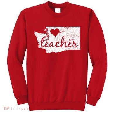 Teacher Red For Ed Washington Public Education Sweatshirt