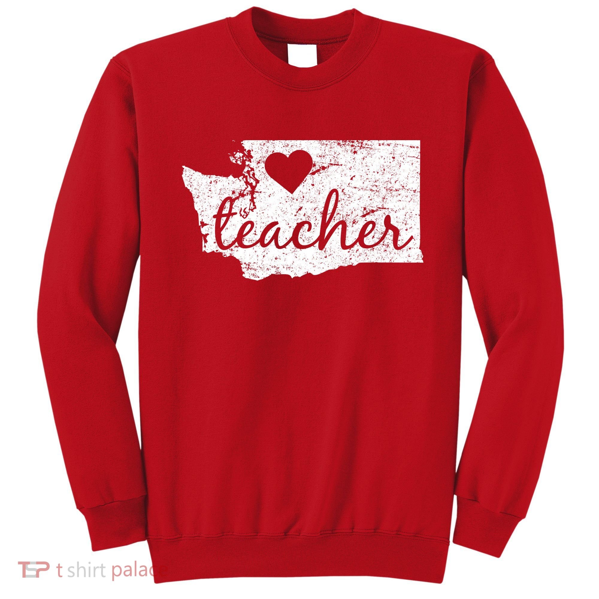 Teacher Red For Ed Washington Public Education Sweatshirt
