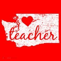 Teacher Red For Ed Washington Public Education Sweatshirt thumb 3