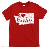Teacher Red For Ed Washington Public Education T-Shirt thumb 0