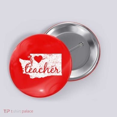 Teacher Red For Ed Washington Public Education Button