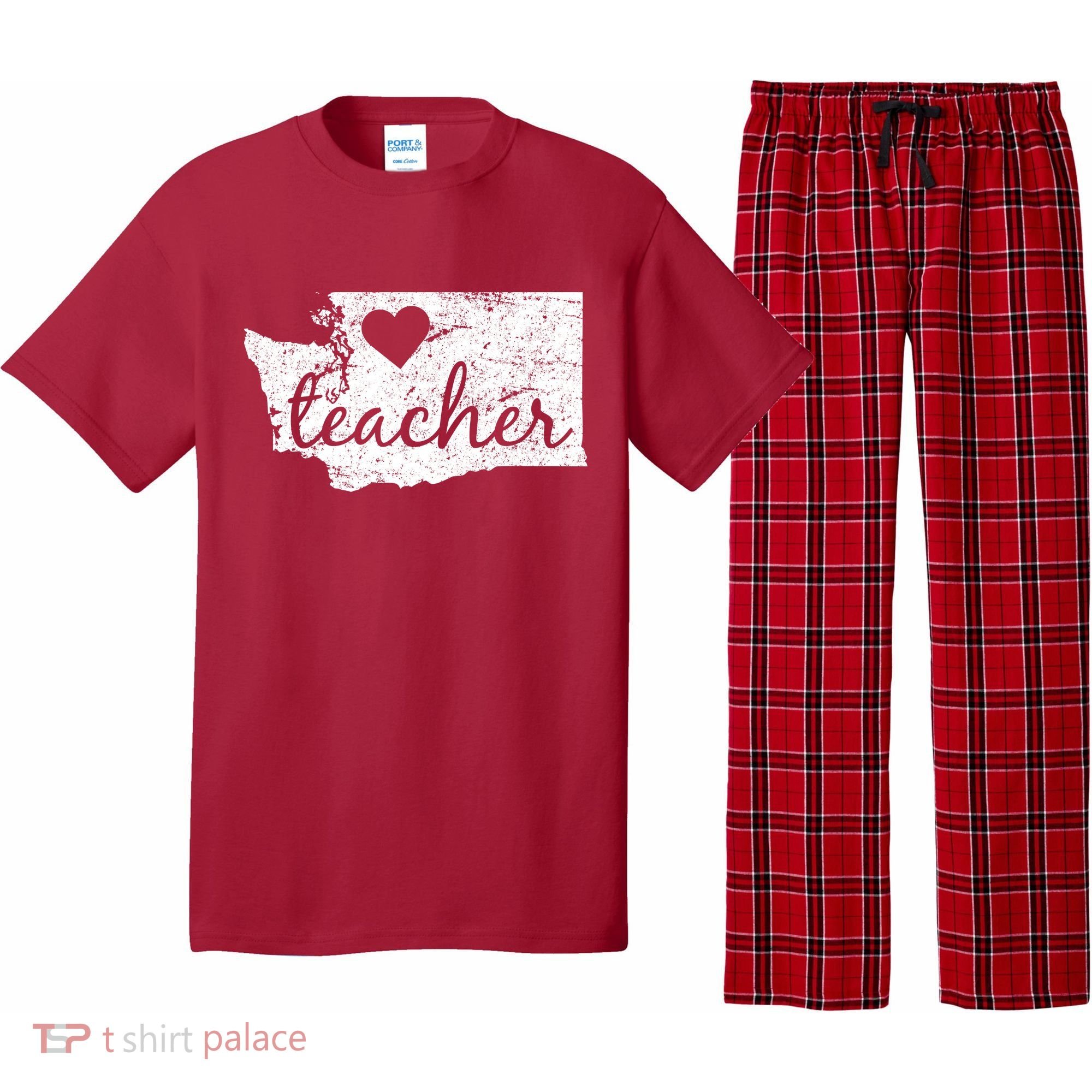 Teacher Red For Ed Washington Public Education Pajama Set