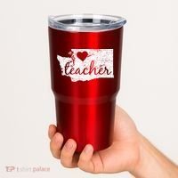 Teacher Red For Ed Washington Public Education Tumbler thumb 2