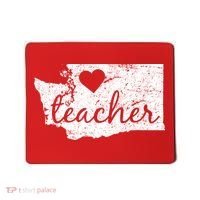 Teacher Red For Ed Washington Public Education Mousepad thumb 0