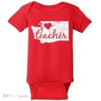 Teacher Red For Ed Washington Public Education Baby Bodysuit thumb 0