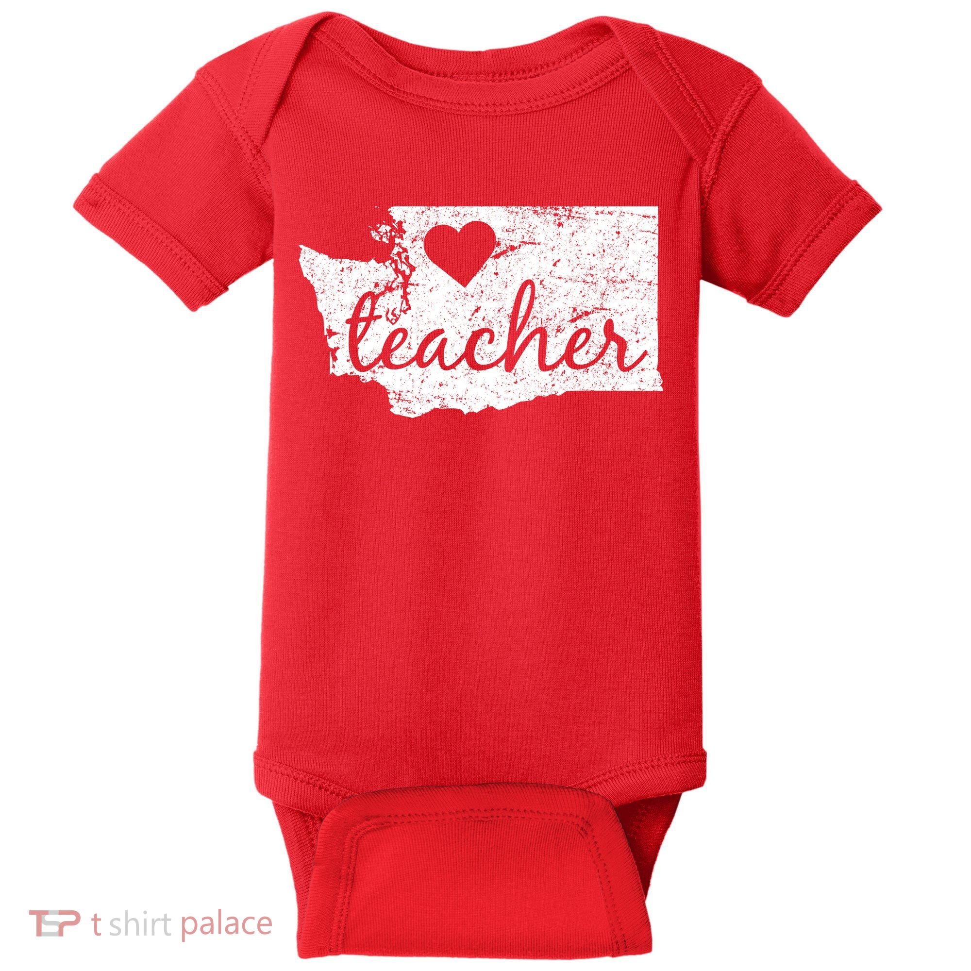 Teacher Red For Ed Washington Public Education Baby Bodysuit