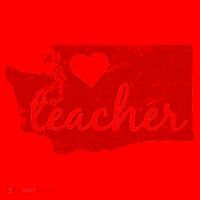 Teacher Red For Ed Washington Public Education Santa Hat thumb 1