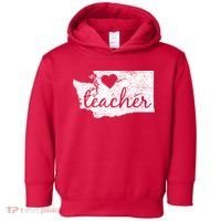 Teacher Red For Ed Washington Public Education Toddler Hoodie thumb 0