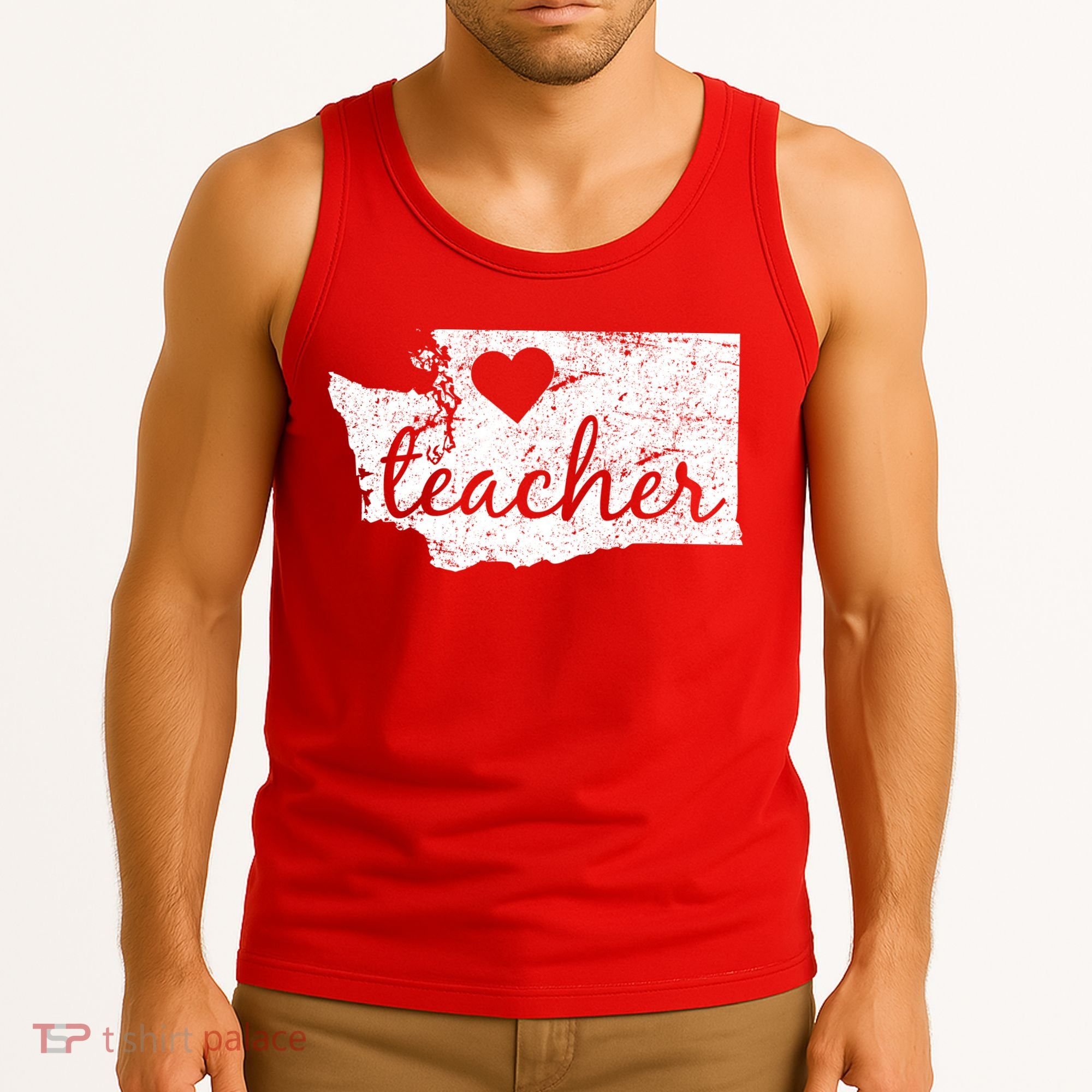 Teacher Red For Ed Washington Public Education Tank Top