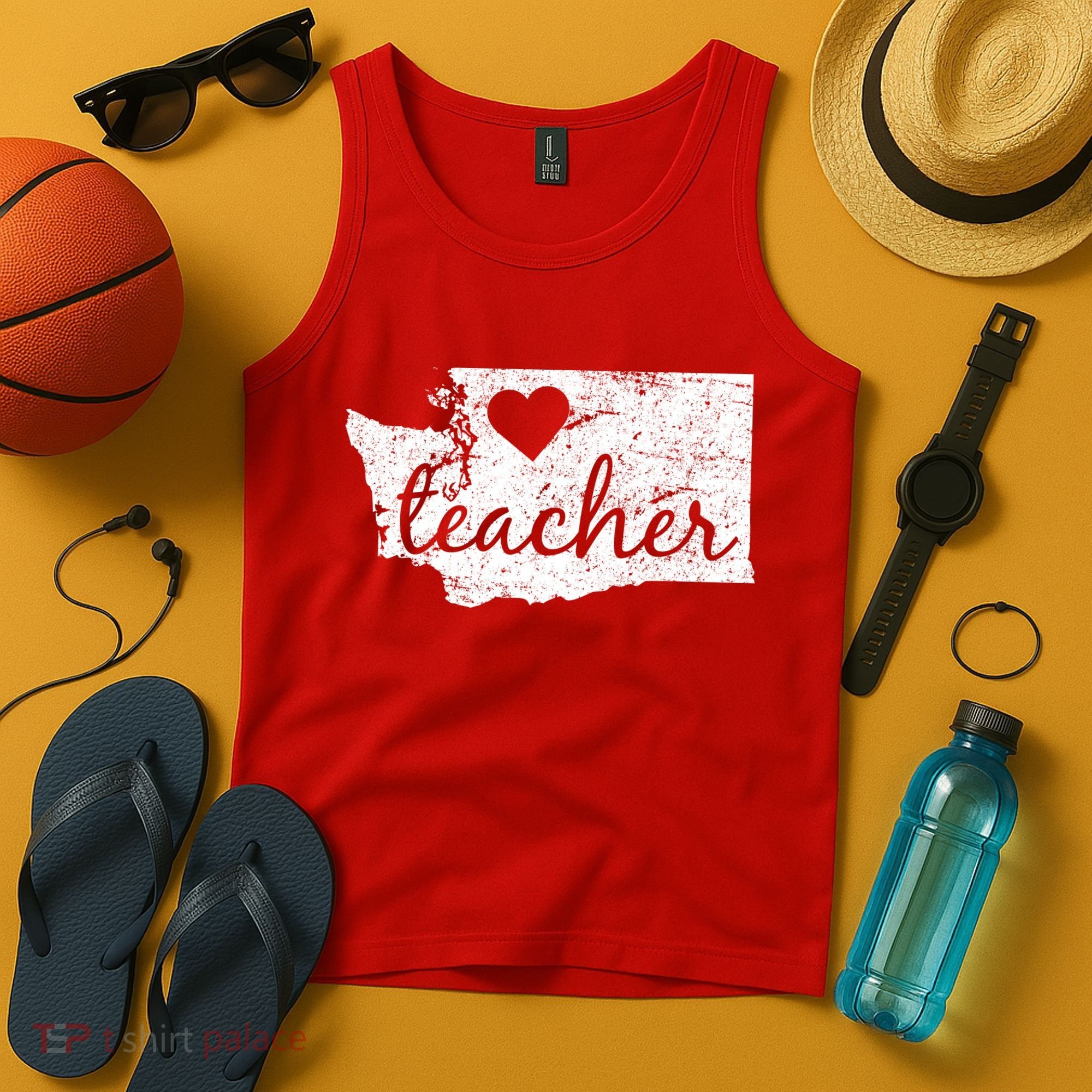 Teacher Red For Ed Washington Public Education Tank Top
