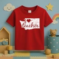 Teacher Red For Ed Washington Public Education Toddler T-Shirt thumb 3