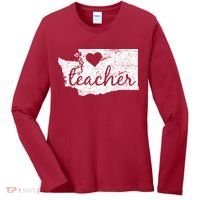 Teacher Red For Ed Washington Public Education Women's Long Sleeve Shirt thumb 0