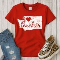 Teacher Red For Ed Washington Public Education Women's T-Shirt thumb 3