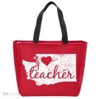 Teacher Red For Ed Washington Public Education Tote Bag thumb 0