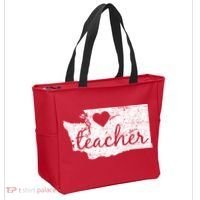 Teacher Red For Ed Washington Public Education Tote Bag thumb 2