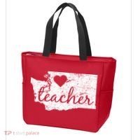 Teacher Red For Ed Washington Public Education Tote Bag thumb 3