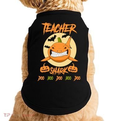 Teacher Shark Doo Boo Boo Pumpkin Halloween Doggie Tank