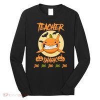 Teacher Shark Doo Boo Boo Pumpkin Halloween Long Sleeve Shirt thumb 0