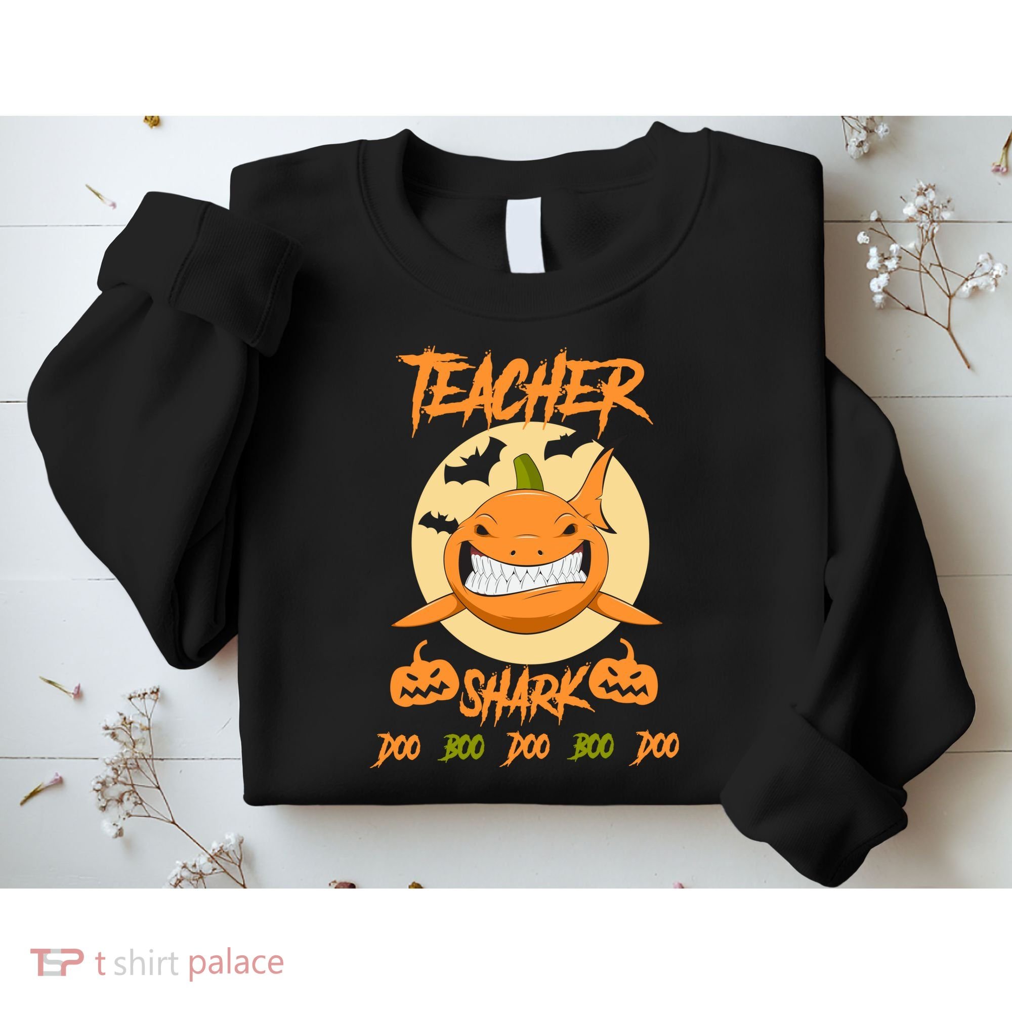 Teacher Shark Doo Boo Boo Pumpkin Halloween Sweatshirt