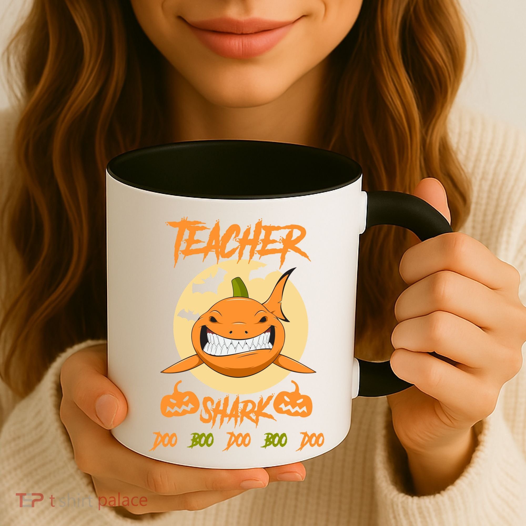 Teacher Shark Doo Boo Boo Pumpkin Halloween Coffee Mug