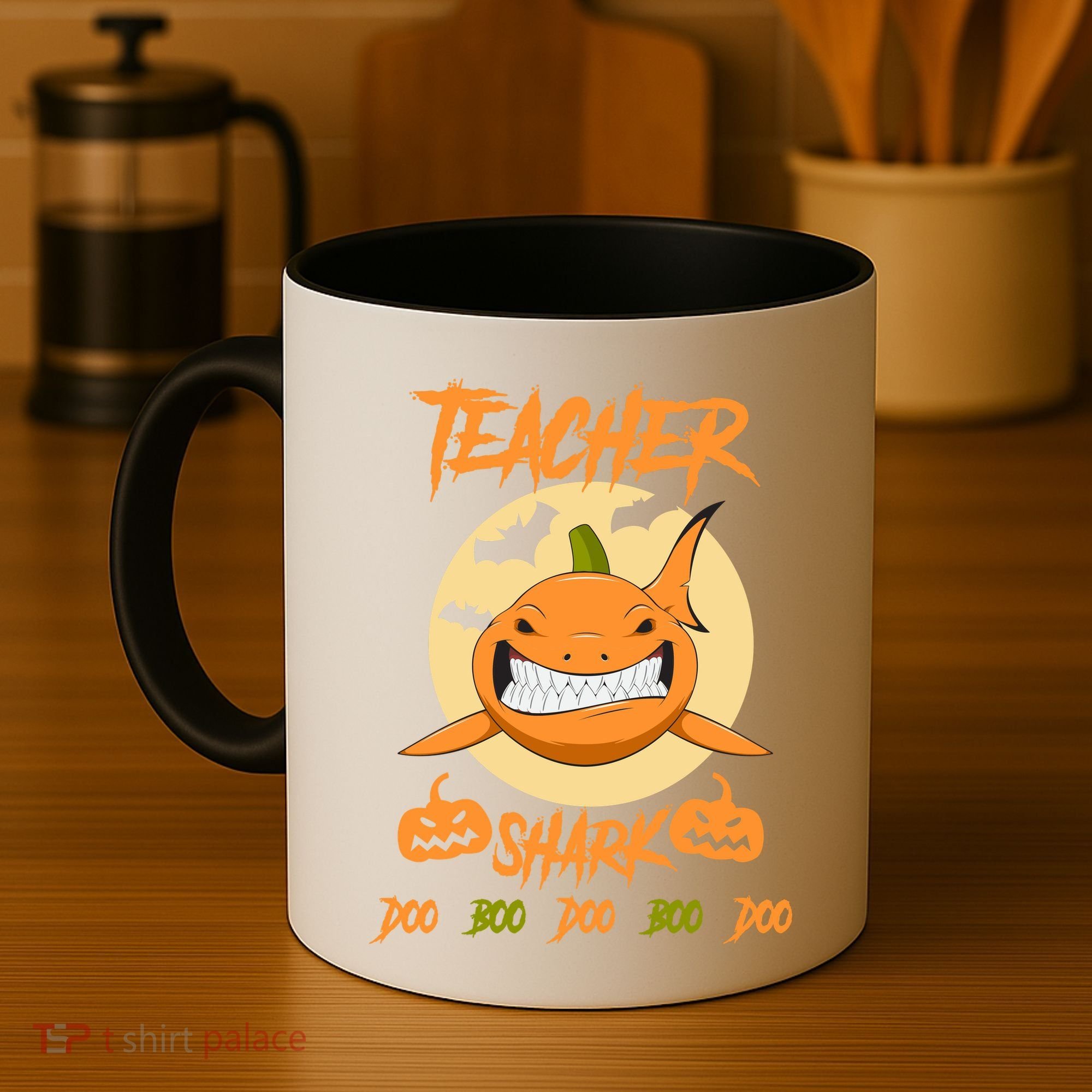 Teacher Shark Doo Boo Boo Pumpkin Halloween Coffee Mug