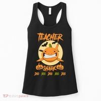 Teacher Shark Doo Boo Boo Pumpkin Halloween Women's Tank Top thumb 0