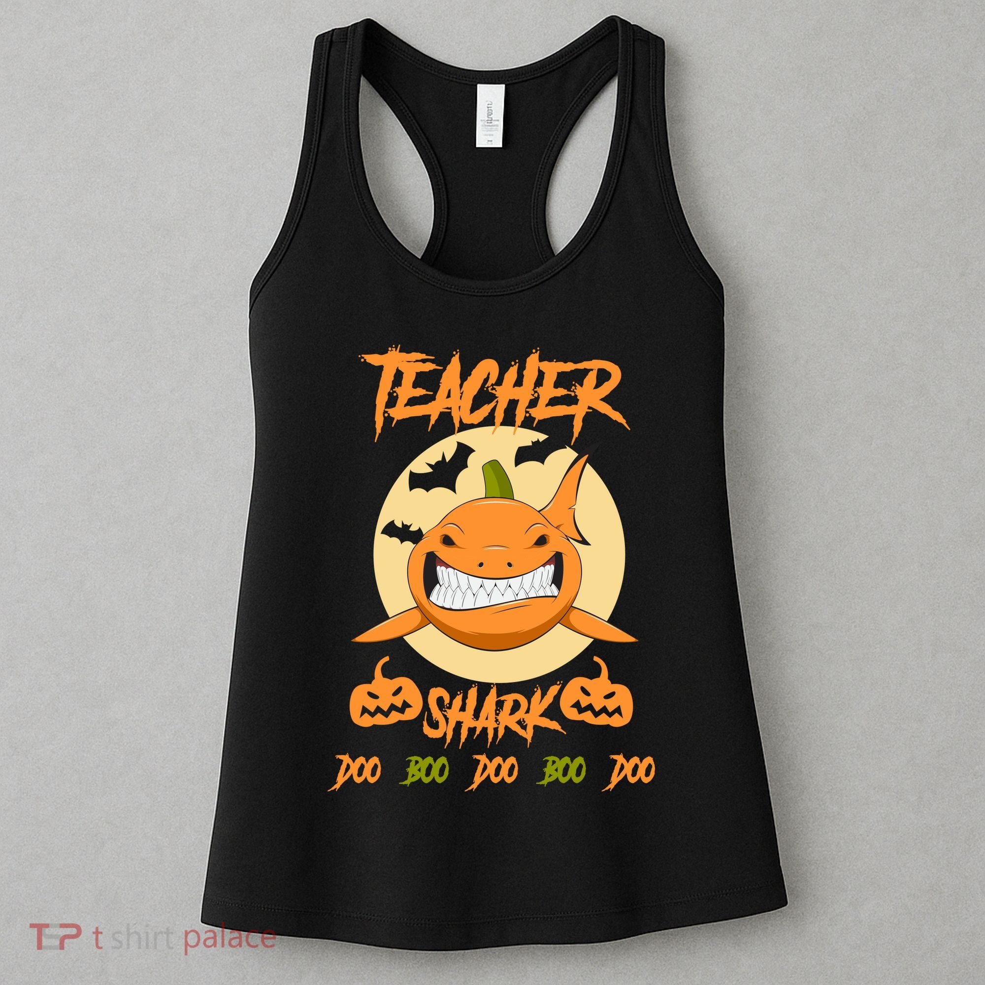 Teacher Shark Doo Boo Boo Pumpkin Halloween Women's Tank Top