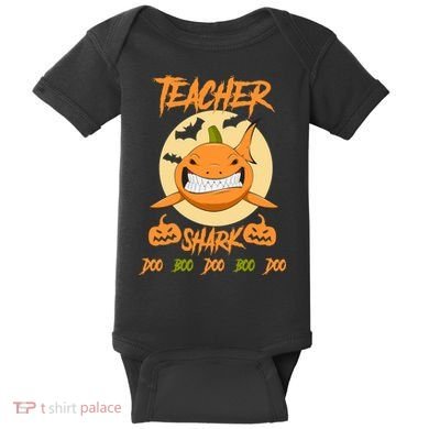 Teacher Shark Doo Boo Boo Pumpkin Halloween Baby Bodysuit