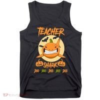 Teacher Shark Doo Boo Boo Pumpkin Halloween Tank Top thumb 0