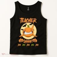 Teacher Shark Doo Boo Boo Pumpkin Halloween Tank Top thumb 2