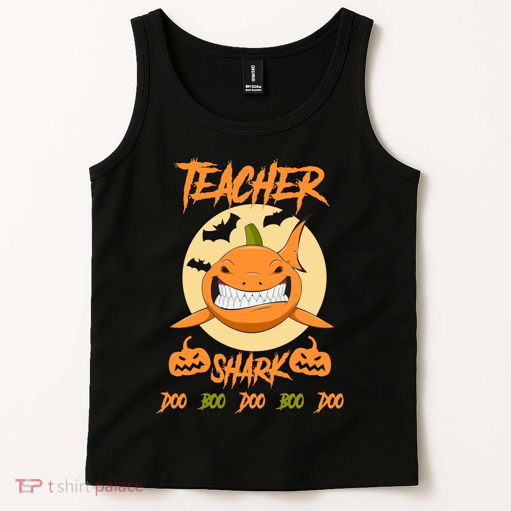 Teacher Shark Doo Boo Boo Pumpkin Halloween Tank Top