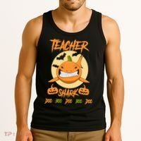 Teacher Shark Doo Boo Boo Pumpkin Halloween Tank Top thumb 3