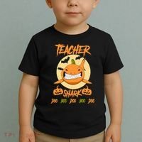 Teacher Shark Doo Boo Boo Pumpkin Halloween Toddler T-Shirt thumb 2