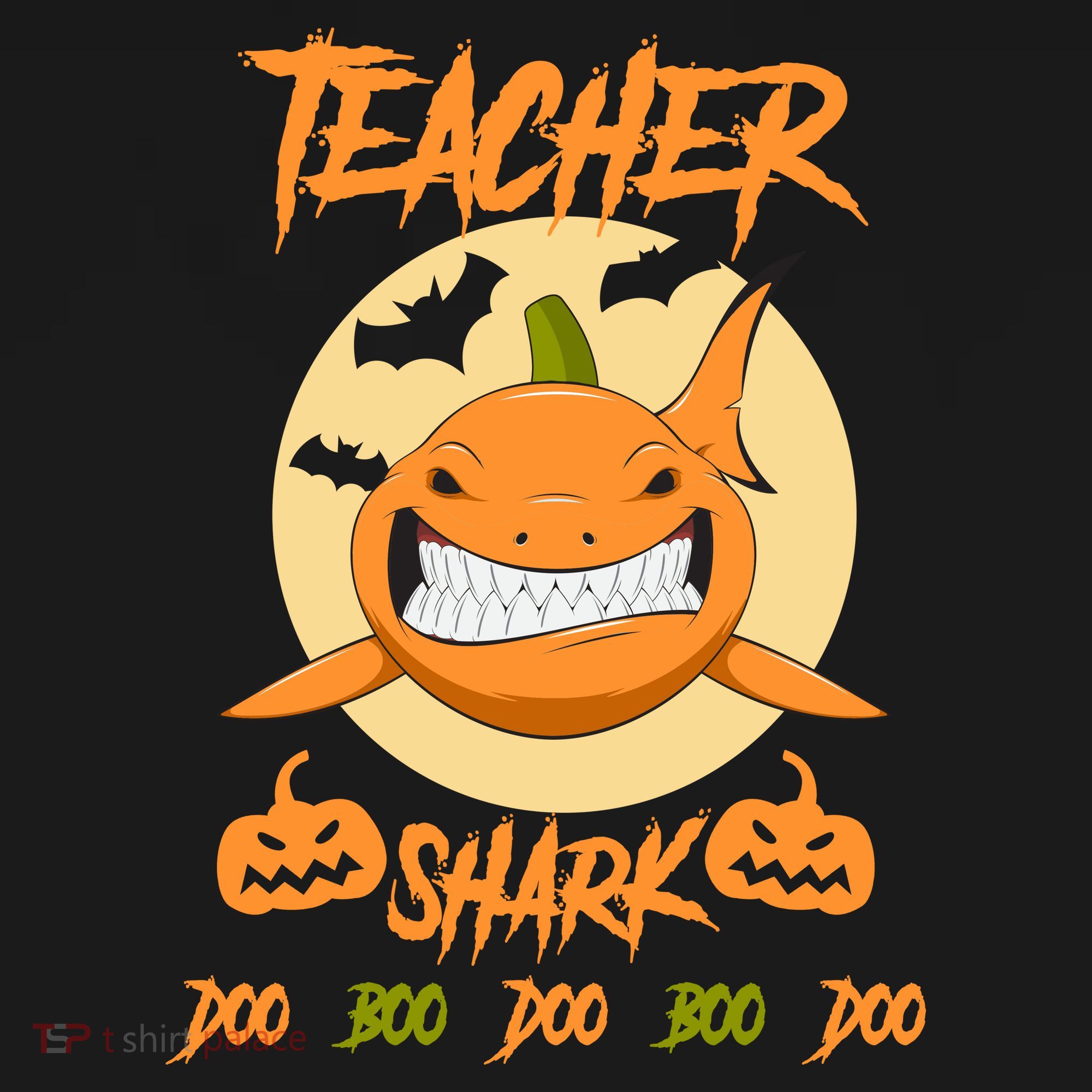Teacher Shark Doo Boo Boo Pumpkin Halloween Women's Long Sleeve Shirt