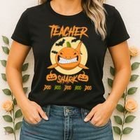 Teacher Shark Doo Boo Boo Pumpkin Halloween Women's T-Shirt thumb 2