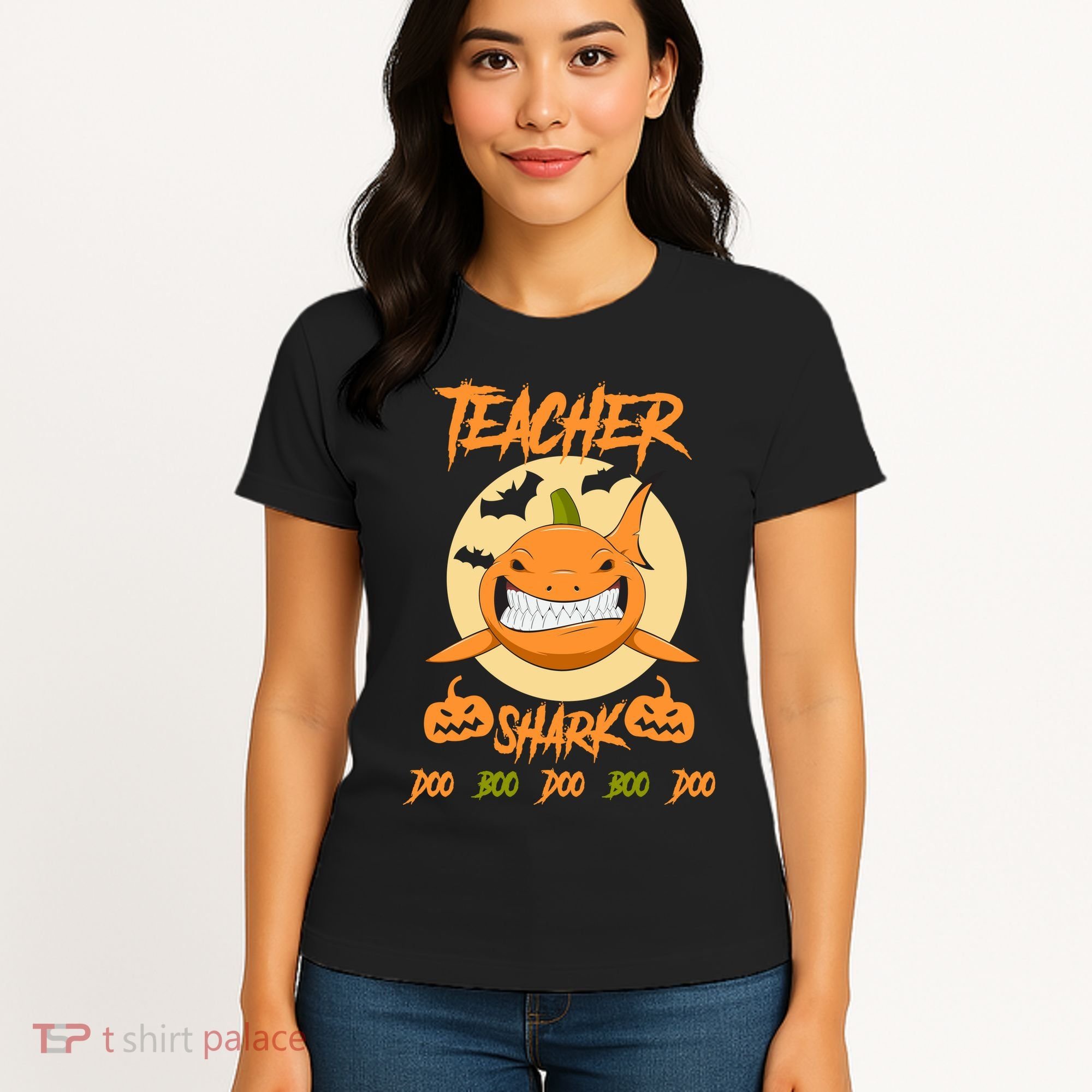 Teacher Shark Doo Boo Boo Pumpkin Halloween Women's T-Shirt
