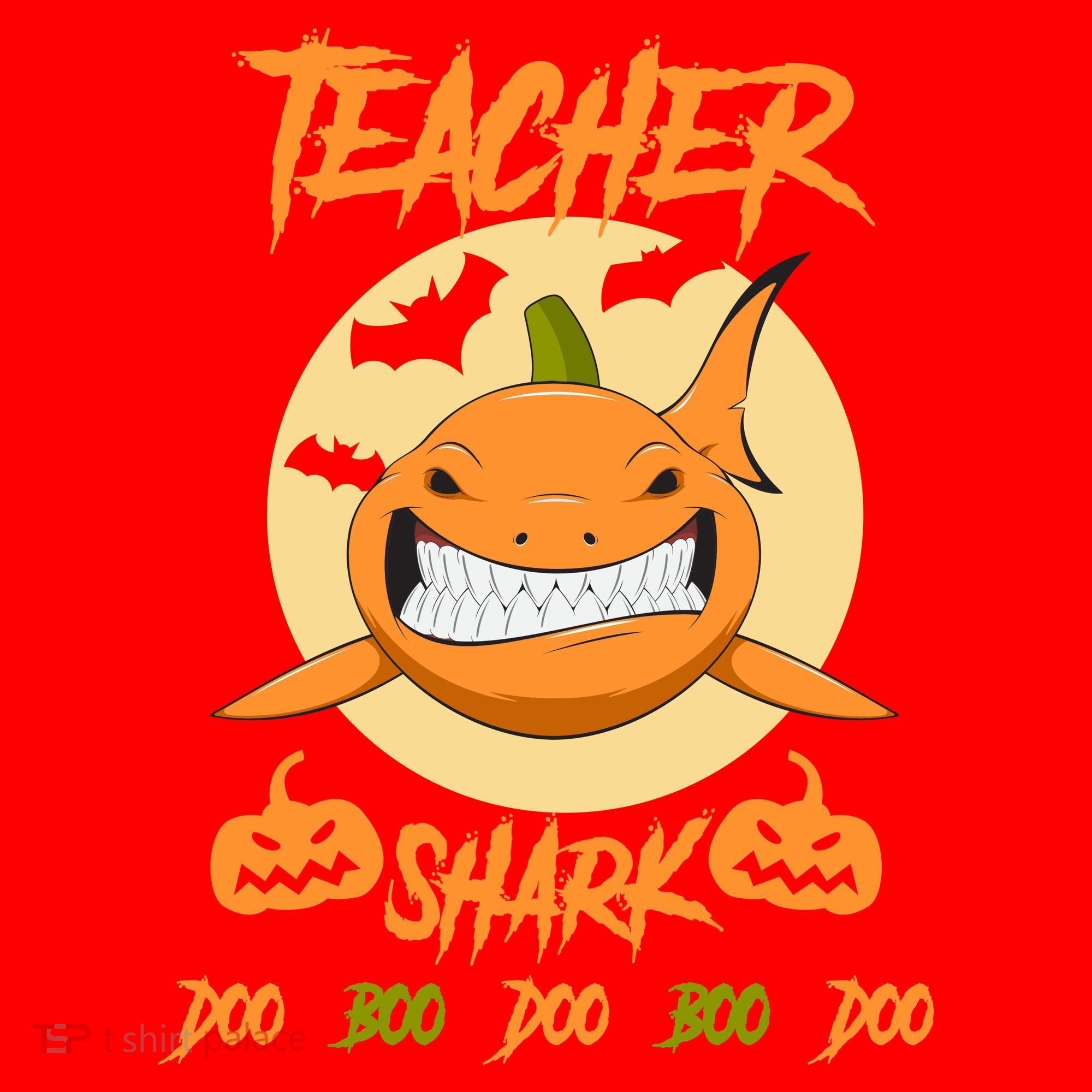 Teacher Shark Doo Boo Boo Pumpkin Halloween Santa Hat