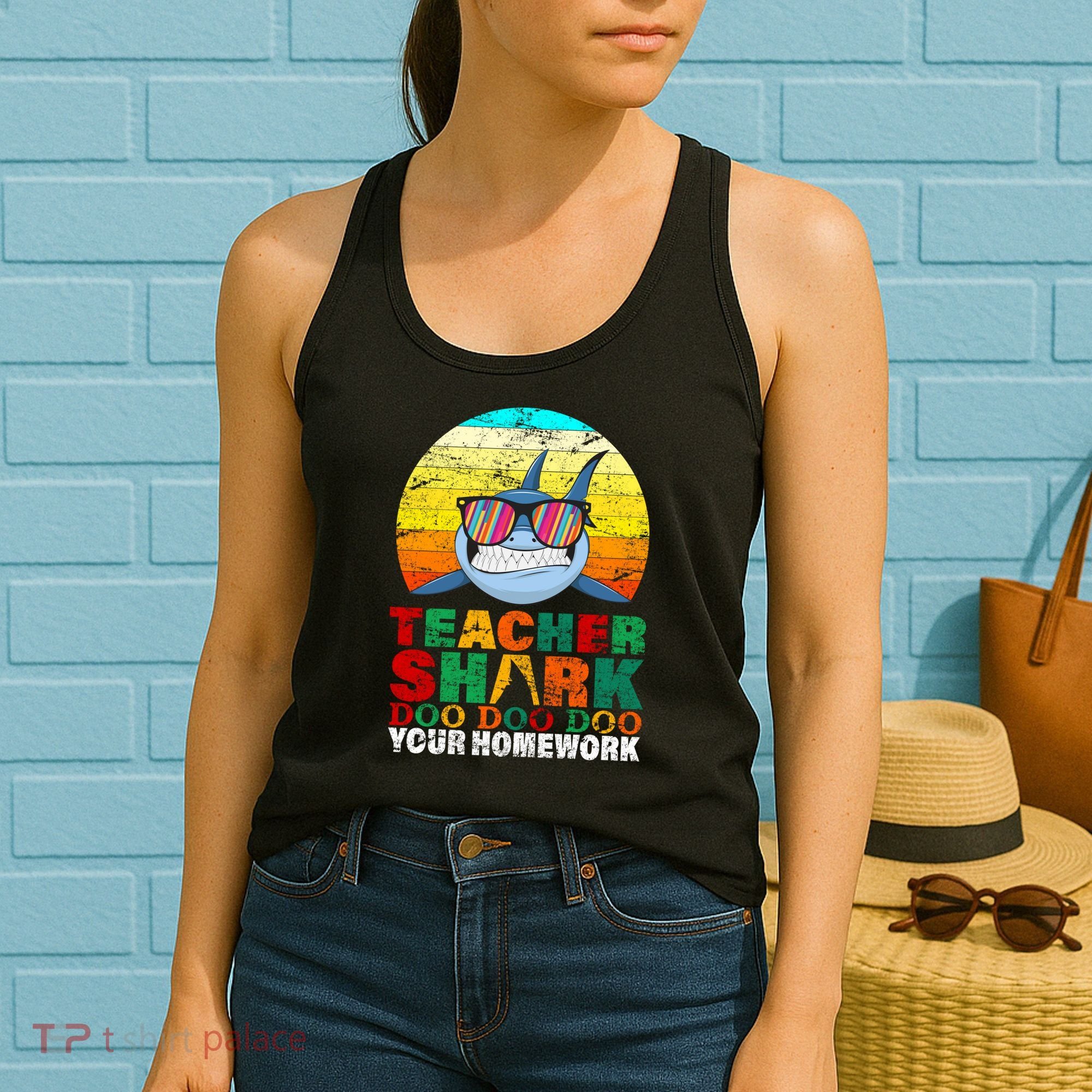 Teacher Shark Doo Doo Doo Your Homework Women's Tank Top