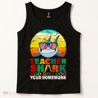 Teacher Shark Doo Doo Doo Your Homework Tank Top thumb 2