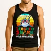 Teacher Shark Doo Doo Doo Your Homework Tank Top thumb 3
