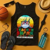 Teacher Shark Doo Doo Doo Your Homework Tank Top thumb 4