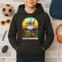 Teacher Shark Doo Doo Doo Your Homework Kids Hoodie thumb 2