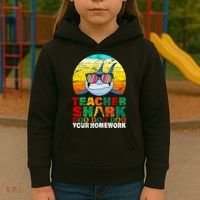 Teacher Shark Doo Doo Doo Your Homework Kids Hoodie thumb 3