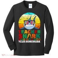 Teacher Shark Doo Doo Doo Your Homework Kids Long Sleeve Shirt thumb 0