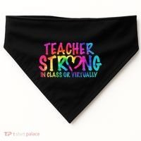 Teacher Strong In Class Or Virtually USA-Made Doggie Bandana thumb 0